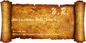 Weiszman Róbert névjegykártya